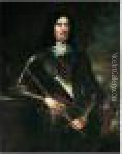 Portrait Of An Officer, Said To Be General Monck Oil Painting - Sir Peter Lely