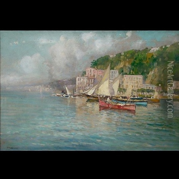 Harbor Seascape Oil Painting - Lazzaro Pasini