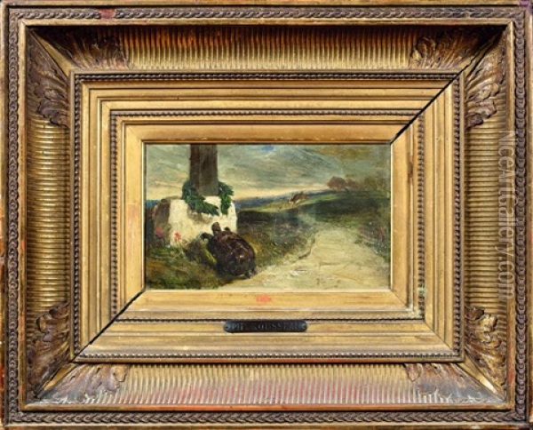 Le Lievre Et La Tortue Oil Painting - Philippe Rousseau