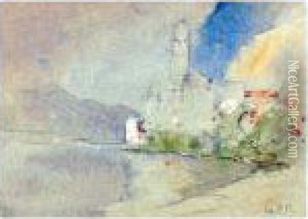 Cernobio, Lake Lugano Oil Painting - Hercules Brabazon Brabazon