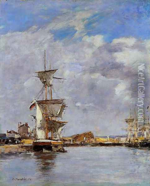 Deauville, the Harbor VIII Oil Painting - Eugene Boudin