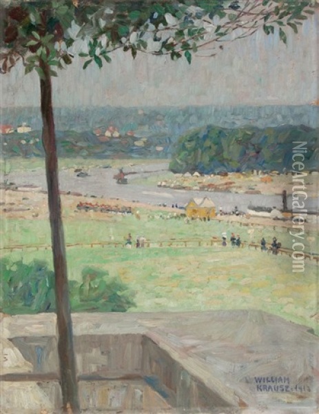 Die Elbe Bei Dresden Oil Painting - William Krause