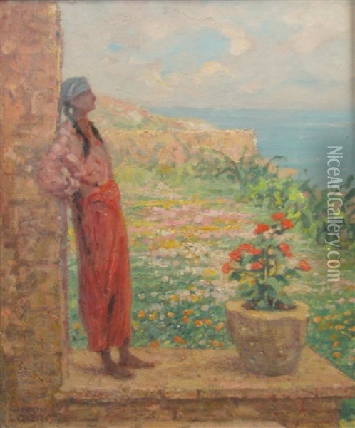 Tatar Woman In Balcic Oil Painting - Kimon Loghi