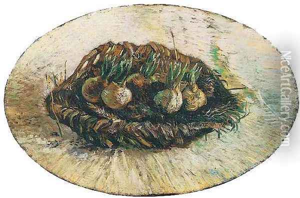 Basket Of Sprouting Bulbs Oil Painting - Vincent Van Gogh