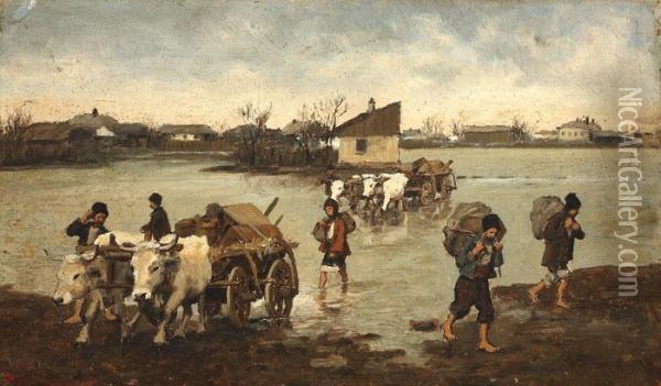 The Flood Oil Painting - Ludovic Bassarab