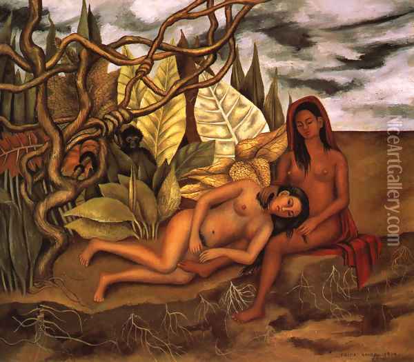 Two Nudes In A Forest 1939 Oil Painting - Frida Kahlo
