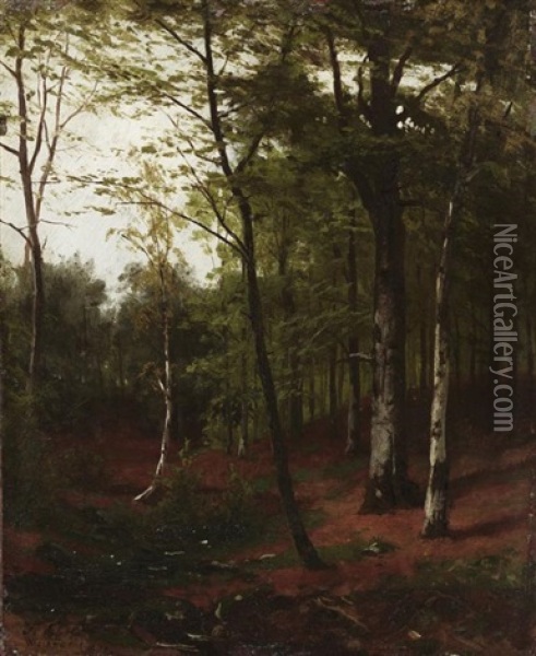 Im Birkenwald Oil Painting - Fritz Carl Werner Ebel