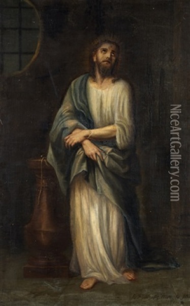 Le Christ La Nuit Du Jeudi Saint Oil Painting - Bernard Joseph Wamps
