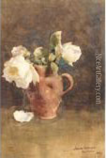 Still Life With Roses Oil Painting - James Paterson