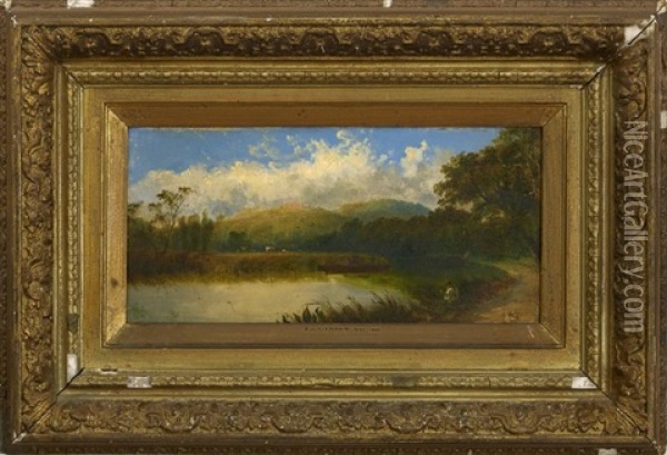 River Landscape Oil Painting - Edward H. Niemann