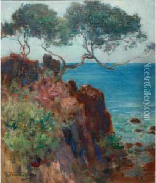 The Rocky Coast Oil Painting - Herman Richir