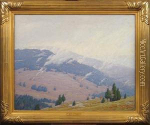 Clearing Morning Blue Ridge Mountains Oil Painting - Andrew Thomas Schwartz