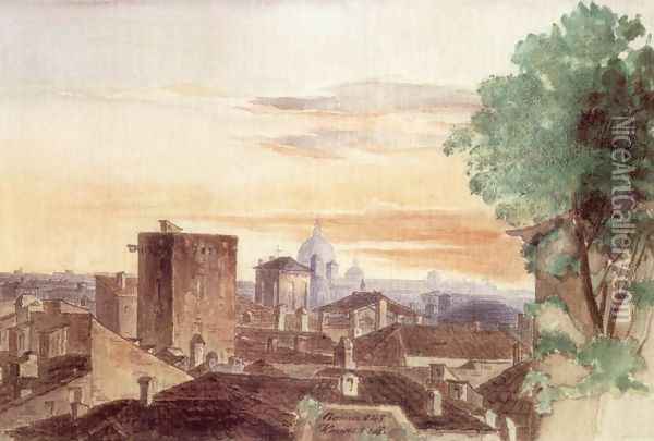 Rome at Dusk 1843 Oil Painting - Mihaly Kovacs