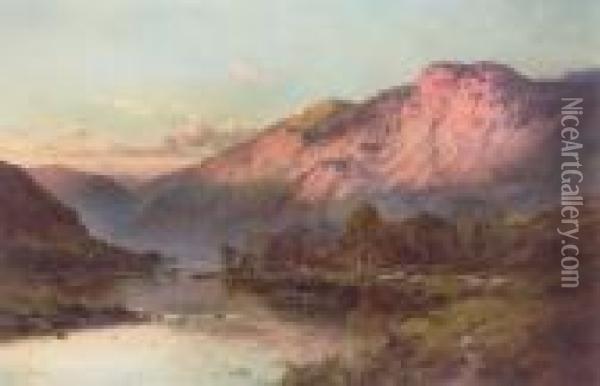 The River Tay By Dunkeld Oil Painting - Alfred de Breanski