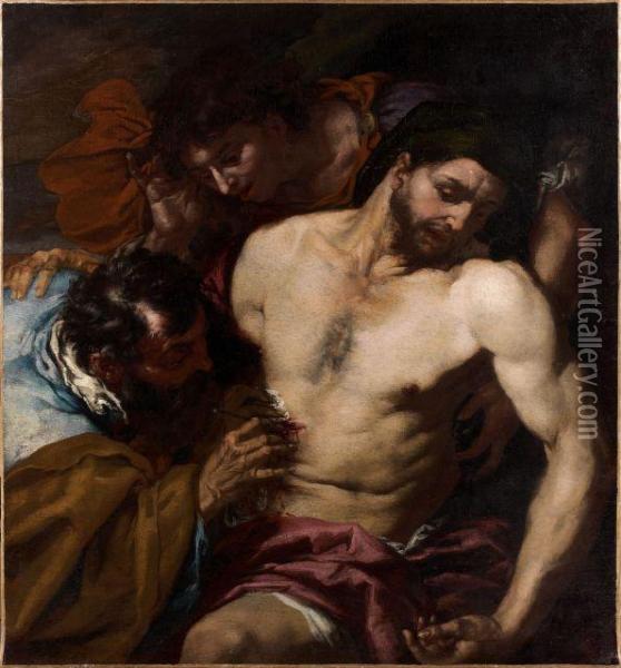 Le Bon Samaritain Oil Painting - Giovanni Battista Langetti