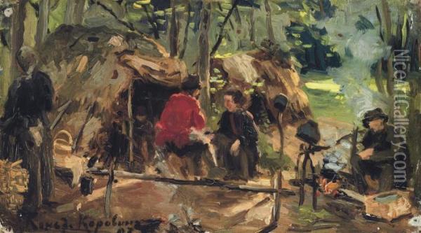 By The Campfire Oil Painting - Konstantin Alexeievitch Korovin