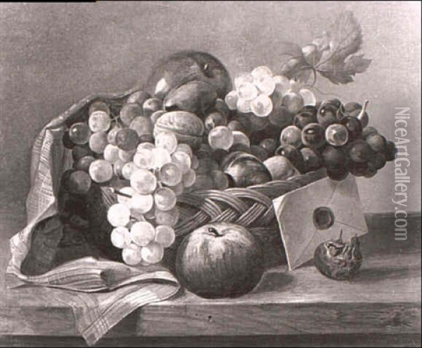 Herbstliches Fruchtestilleben Oil Painting - Josef Schuster