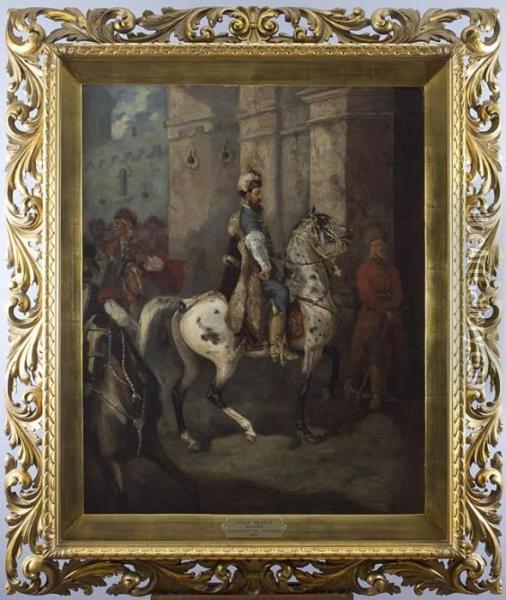 Czarniecki Na Tarancie, 1862 R. Oil Painting - Jozef Von Brandt