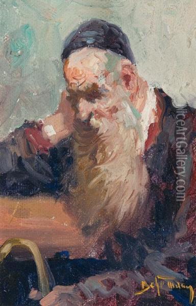 Thoughtful Oil Painting - Adolf, Abraham Behrman