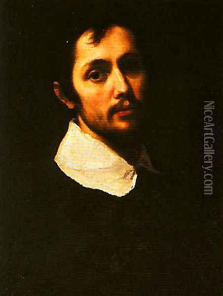 Portrait of a Man in Black Oil Painting - Cristofano Allori