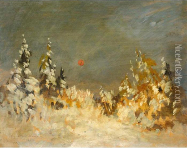 Winter Landscape, 'la Russie' Series Oil Painting - Konstantin Alexeievitch Korovin