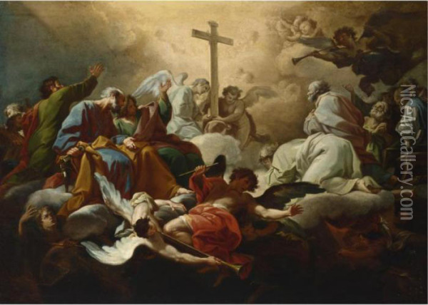The Apparition Of The Cross Oil Painting - Corrado Giaquinto