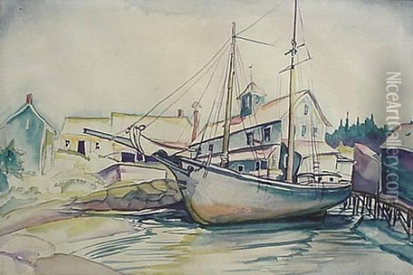 ''booth Bay Harbor Oil Painting - William Joseph Eastman