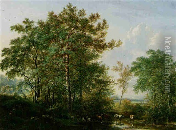 Resting By A Lake Oil Painting - Gerardus van Os