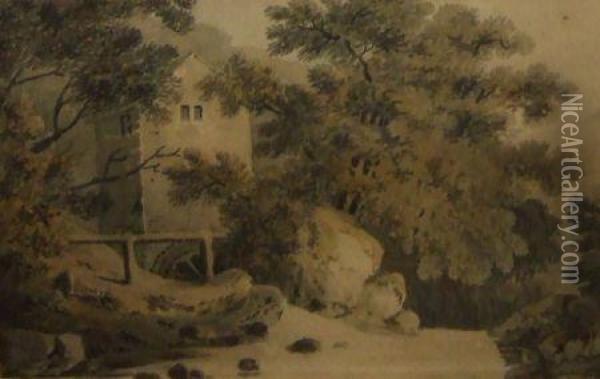 A Watermill Oil Painting - Nicholson, F.