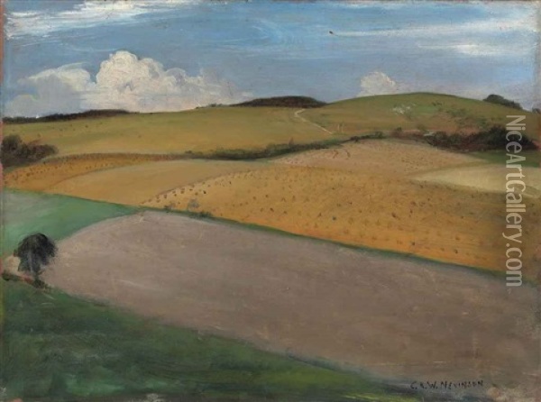 The Trundle At Goodwood Oil Painting - Christopher Richard Wynne Nevinson