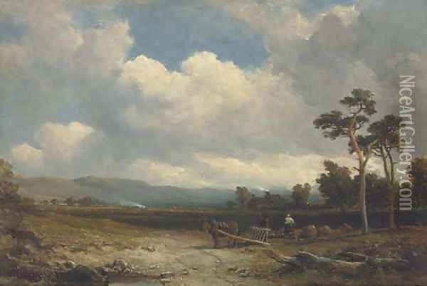 Tilling the land, early Autumn Oil Painting - Edmund Thornton Crawford