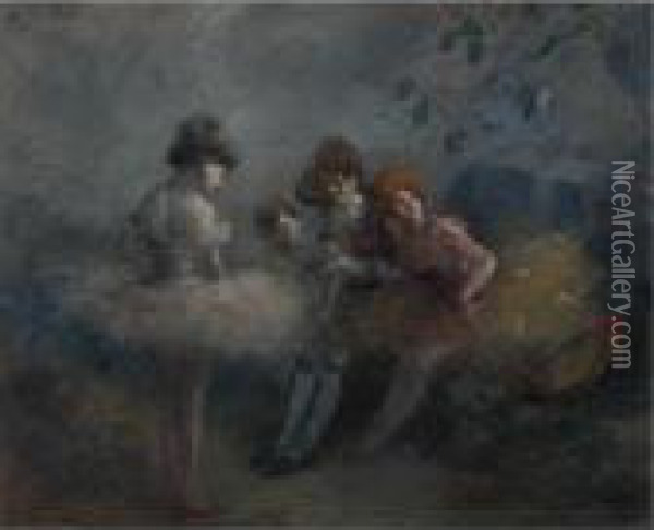 Scene De Ballet Oil Painting - Jean-Louis Forain