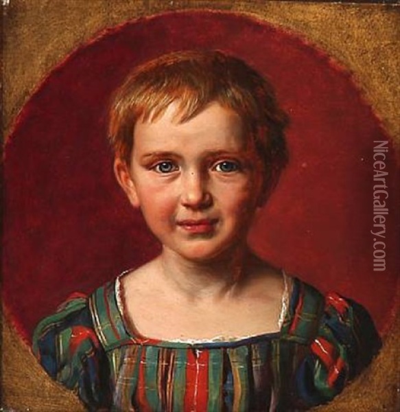 Portrait Of A Young Boy Oil Painting - Ludwig August Smith