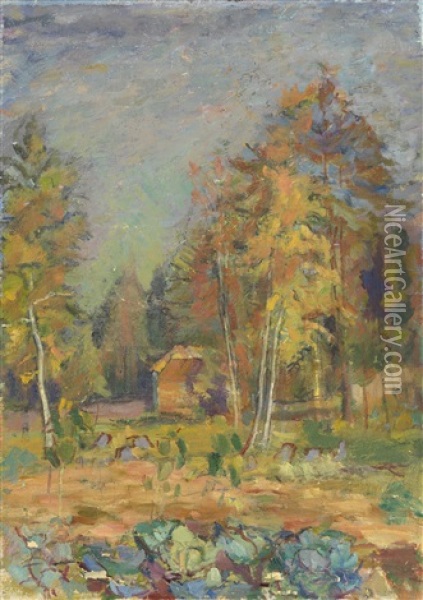 Autumn Landscape Oil Painting - Pavel Petrovitch Sokolov