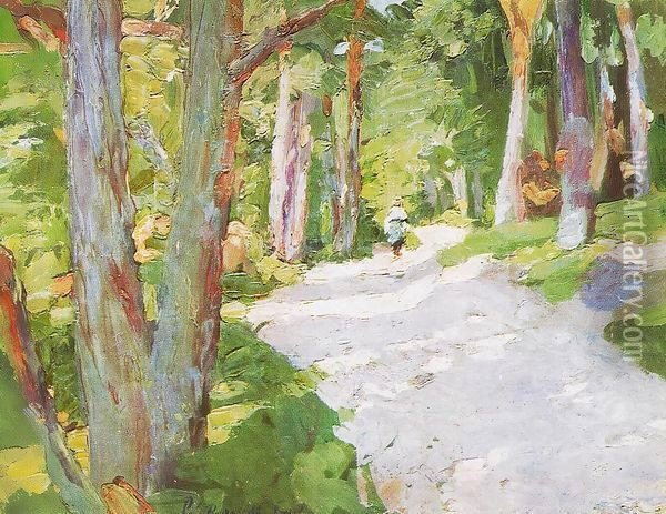 Walking Through the Forest 1905 Oil Painting - Bela Onodi