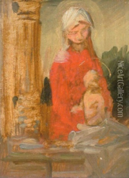Maria Mit Dem Kinde Oil Painting - Wilhelm Busch