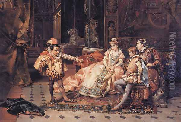 The Court Jester Oil Painting - Cesare-Auguste Detti