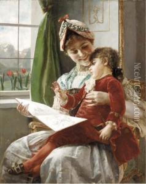 Storytime Oil Painting - A. Raudnitz