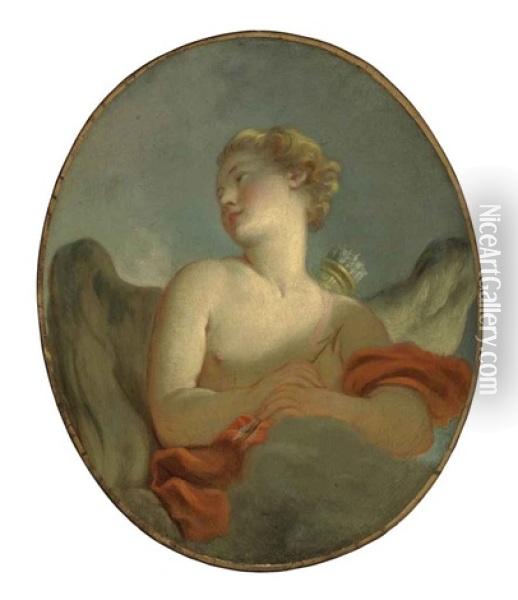 L'amour (a Portrait Of Marie-catherine Rombocoli-riggieri Colombe As Cupid?) Oil Painting - Jean-Honore Fragonard