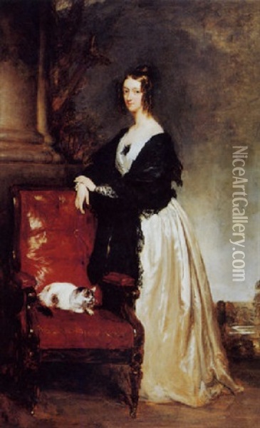 Portrait Of Lady Carrington Oil Painting - Sir William Charles Ross