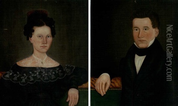 Thomas B. Stockin (+ Lydia Ann Chase Stockin; Pair) Oil Painting - Royall Brewster Smith