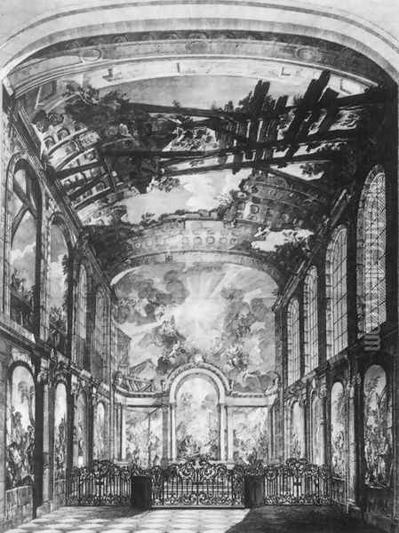 View of the Foundlings' Chapel in Paris 1752-59 Oil Painting - Etienne Fessard