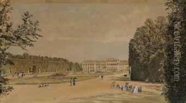 Schonbrunn Palace, Vienna Oil Painting - Rudolf Ritter von Alt