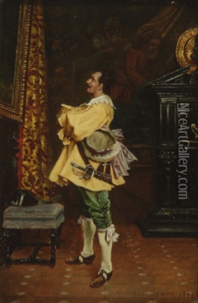 His Ancestor Oil Painting - Ernest Meissonier