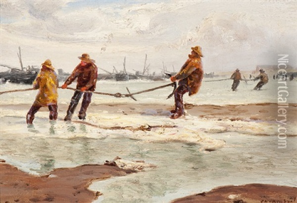Returning Ships Oil Painting - Charles Emmanuel Joseph Roussel