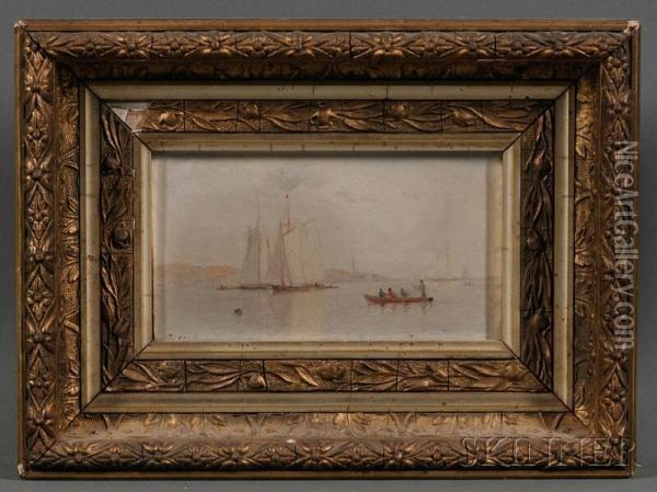 Portland, 
Maine, 
Harbor Oil Painting - Lemuel D. Eldred