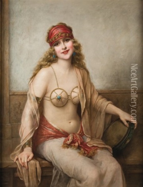 L'odalisque Oil Painting - Francois Martin-Kavel