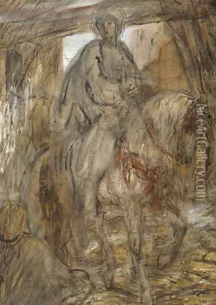 Oostersche ruiter an elegant horserider Oil Painting - Marius Bauer
