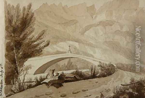 St Martin Switzerland 1818 Oil Painting - Maria Leycester