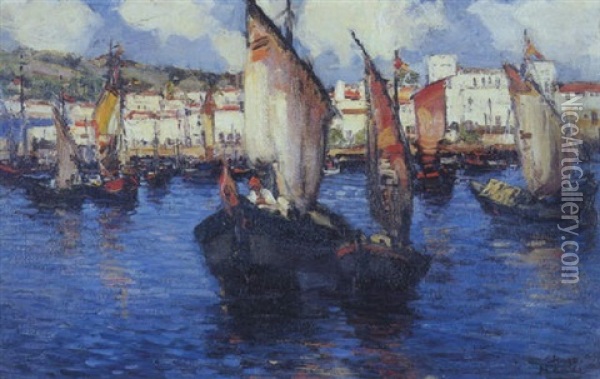 Dar-es-salaam, Harbour Oil Painting - Pieter Hugo Naude